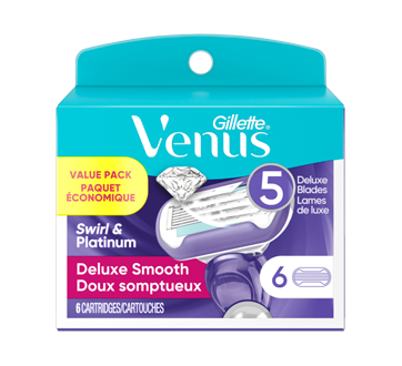 Venus Deluxe Smooth Swirl Women's Razor Blade Refills, 6 units