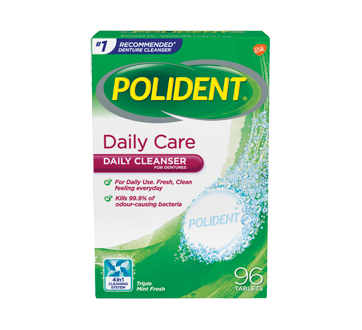 Image of product Polident - Daily Cleanser for Dentures, Daily Care, 96 units, Triple Mint