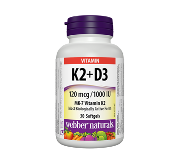 Image of product Webber - Vitamin K2 + D3 120 mcg/1000 IU, 30 units