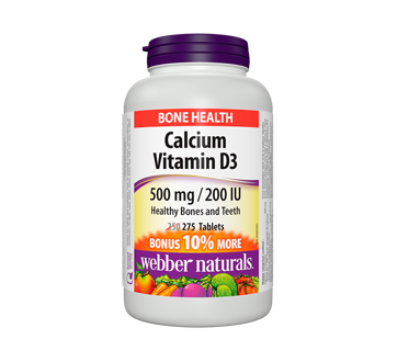 Image of product Webber - Calcium and Vitamin D3 500 mg/200 IU, 275 units