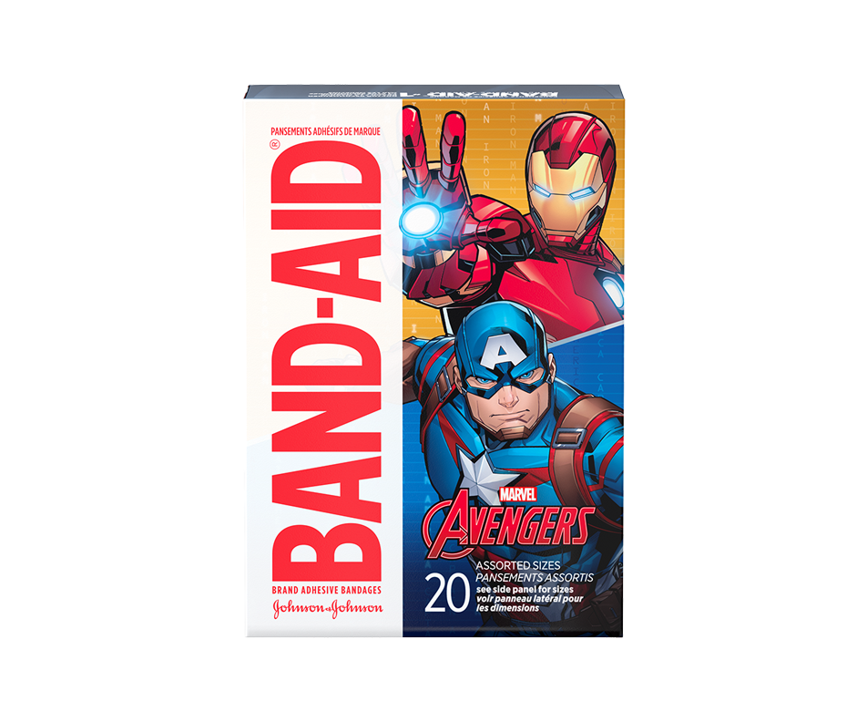 Adhesive Bandages for Kids, 20 units, Marvel Avengers BandAid Jean
