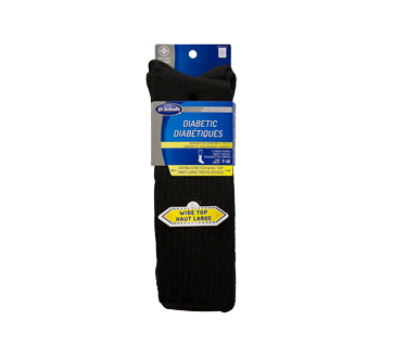 Diabetic Crew in Black for Men, 2 pairs, X-large, black