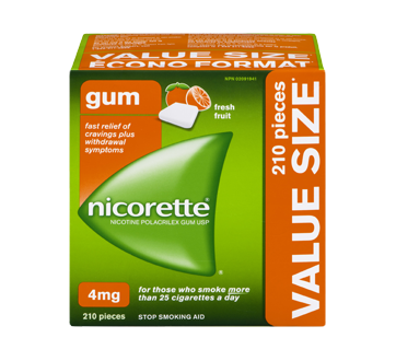 Image 1 of product Nicorette - Nicotin Gum, 210 unités, 4 mg, Fresh Fruit