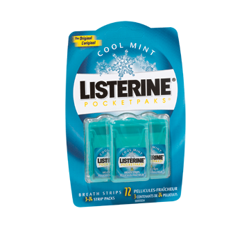 Image of product Listerine - Pocketpaks Breath Strips, Cool Mint, 3 x 24 units