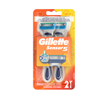 Sensor5 Men's Disposable Razors, 2 units