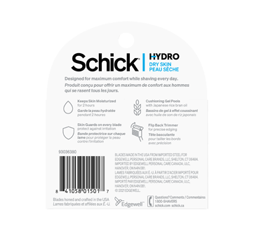 Image 2 of product Schick - Hydro Dry Skin Men's Razor Blade Refills, 4 units