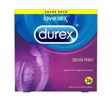 Durex Condoms, Super Thin Lubricated, 36 units