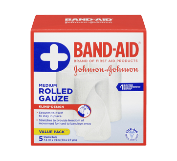 Image of product Band-Aid - Rolled Gauze, 5 units, Medium