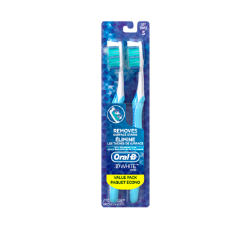 3D White Vivid Toothbrush with Tongue Cleaner, 2 units