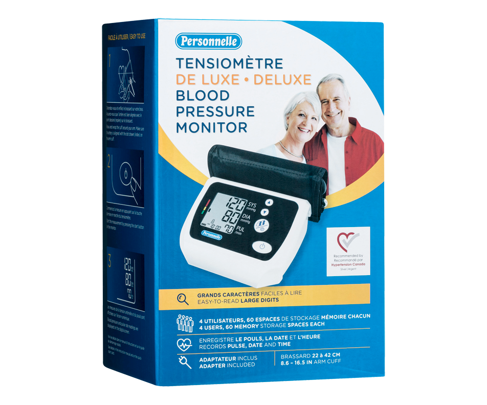 Deluxe Blood Pressure Monitor, 1 unit Personnelle Diagnostic Device