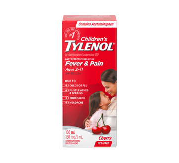 Image 1 of product Tylenol - Tylenol Children's Acetaminophen Suspension Liquid, 100 ml, Cherry
