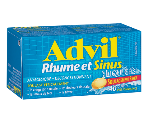What do I need to tell my doctor BEFORE I take Advil Cold and Sinus Caplets? Relief for Your Worst Cold Symptoms Get fast, powerful relief of your worst cold symptoms with Advil Sinus Congestion & Pain. Now there’s no reason to let your cold cause a scene.