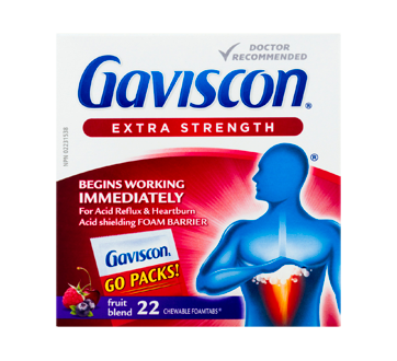 Image of product Gaviscon - Gaviscon Extra Strength Chewable, 22 units, Fruit Blend