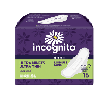 Contact Ultra Thin Pads with Tabs, 16 units, Long
