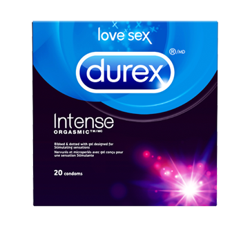 Condoms Ribbed, Dotted and Stimulating Gel, 20 units