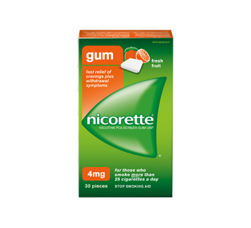 Image of product Nicorette - Nicotin Gum, 30 units, 4 mg, Fresh Fruit