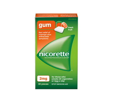 Image of product Nicorette - Nicotin Gum, 30 units, 2 mg, Fresh Fruit