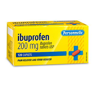 Ibuprofen Caplets 200 mg, 120 units