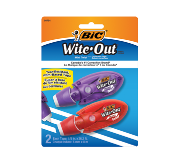 Image of product Bic - Wipe-Out Mini Twist Correction Tape, 2 units