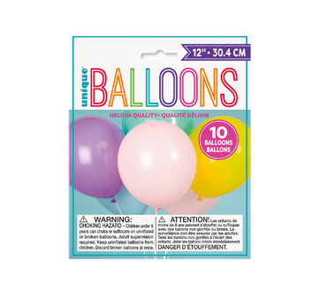 Ballon 12 inches, 10 units, Pastel Assorted