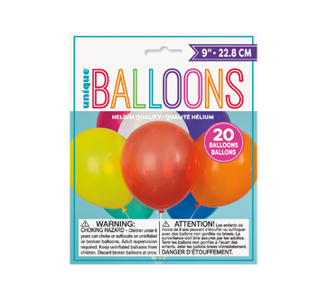 Ballon 9 inches, 20 units, Assorted