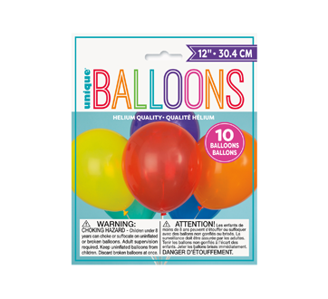 Image of product Unique - Ballon 12 inches, 10 units, Assorted