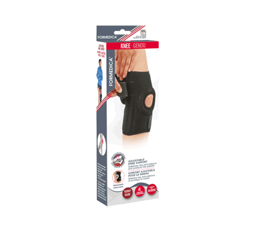 Adjustable Knee Support, 1 unit, Small/Medium, 33 - 41 cm, Black