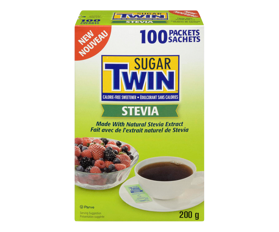 Sugar Twin Stevia, 100 sachets Sugar Twin Sweetener Jean Coutu
