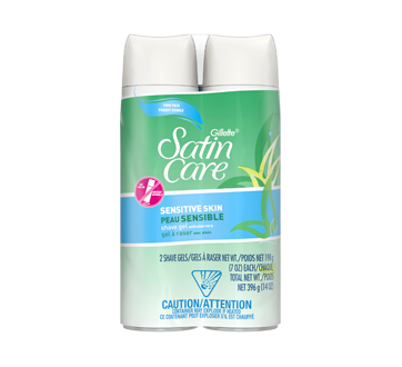 Image of product Gillette - Satin Care Sensitive Skin Shave Gel for Women, 2 x 198 g