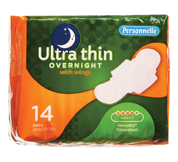 Ultra Thin Overnight Pads with Wings, 14 units, Heavy