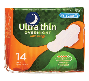 Ultra Thin Overnight Pads with Wings, Heavy, 14 units – Personnelle : Pads  and cup