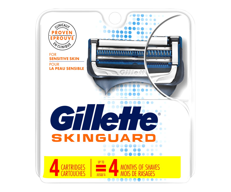 SkinGuard Men's Razor Blades, 4 units Gillette Manual razor Jean Coutu