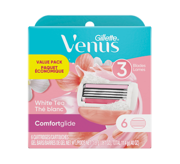 Venus ComfortGlide White Tea Women's Razor Blade Refills, 6 units