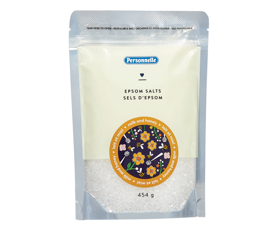 Epsom Salts, Milk and Honey, 454 g Personnelle Bath salts, oils and bubble bath Jean Coutu