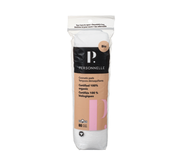 Organic cosmetic pads, 80 units