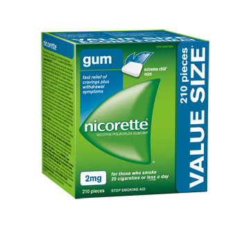 Image of product Nicorette - Nicotine Polacrilex Gum 2 mg, 210 units, Extreme Chill Mint