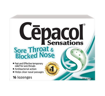 Image 1 of product Cépacol - Sensations Sore Throat and Blocked Nose, Sore Throat Lozenges, 16 units