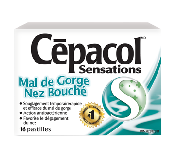 Image 2 of product Cépacol - Sensations Sore Throat and Blocked Nose, Sore Throat Lozenges, 16 units