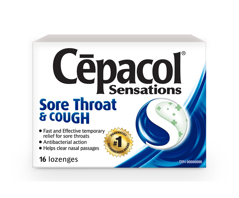 Sensations Sore Throat and Cough, Sore Throat Lozenges, 16 units