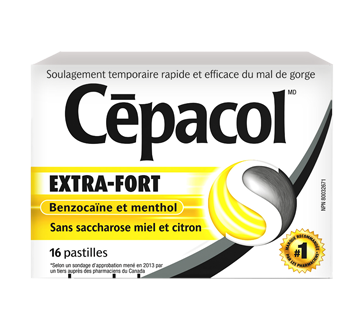 Image 2 of product Cépacol - Extra Strength Sore Throat Lozenges, Honey Lemon, 16 units