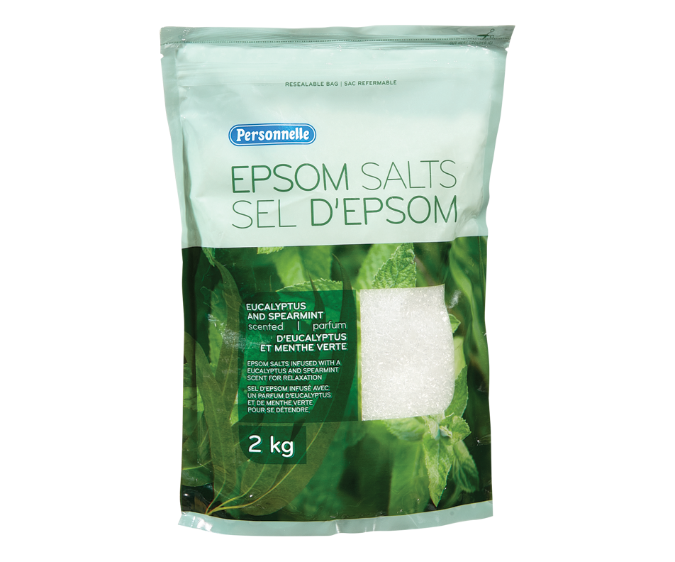 Epsom Salts, Eucalyptus and Spearmint, 2 kg Personnelle Bath salts, oils and bubble bath