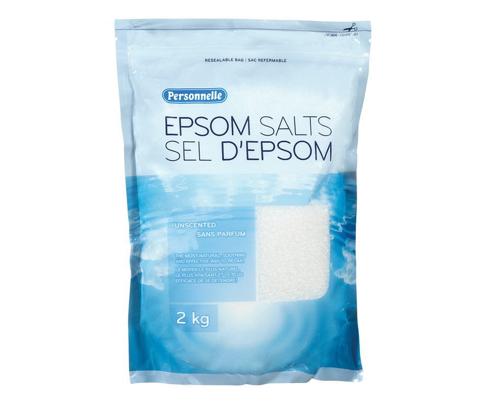 Epsom Salts, Unscented, 2 kg Personnelle Bath salts, oils and bubble bath Jean Coutu