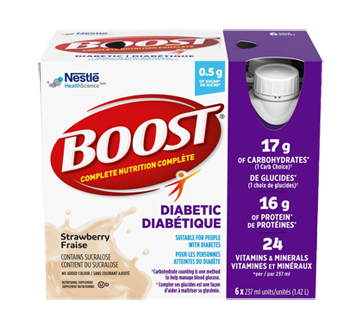 Image 1 of product Nestlé - Boost Diabetic Nutritional Supplement, 6 x 237 ml, Strawberry