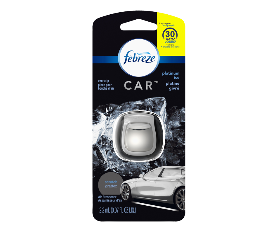 Car Air Freshener Vent Clip, 1 unit, Platinum ice Febreze Car