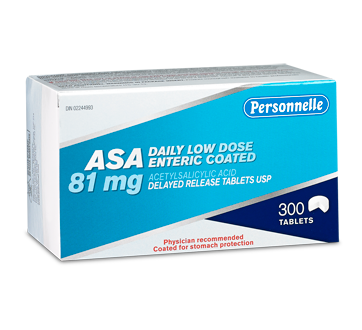 Image of product Personnelle - Acetylsalicylic Acid Tablets (ASA) 81 mg, 300 units