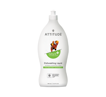 Image of product Attitude - Nature + Technology Dishwashing Liquid, 700 ml, Green Apple & Basil