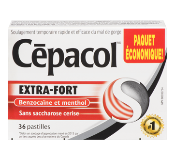 Image 2 of product Cépacol - Extra Strength Sore Throat Lozenges, Cherry, 36 units