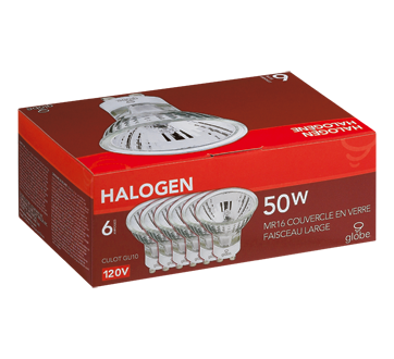Halogen Light Bulbs 50 W, 6 units, Clear