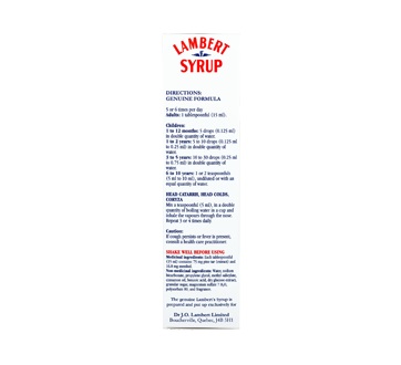 Image 2 of product Dr. J.O. Lambert Limitée - Lambert Syrup, 150 ml