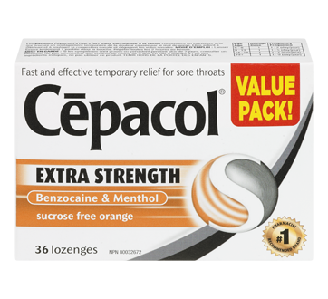 Image 1 of product Cépacol - Extra Strength Sore Throat Lozenges, Orange, 36 units
